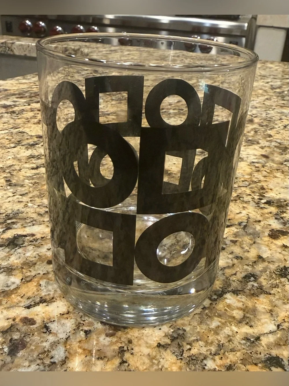 Destination PSP Old Fashioned Glasses Set of 4 - Black/White Design | Brand New